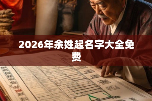 2026年余姓起名字大全免费