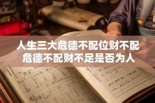 人生三大危德不配位财不配 危德不配财不足是否为人生三大预警信号