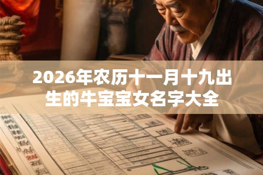 2026年农历十一月十九出生的牛宝宝女名字大全