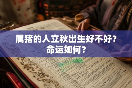 属猪的人立秋出生好不好？命运如何？