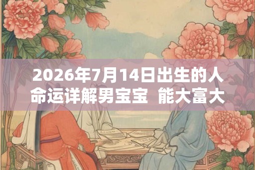 2026年7月14日出生的人命运详解男宝宝  能大富大贵吗