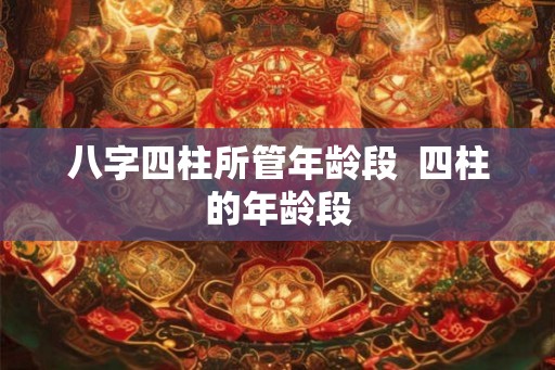 八字四柱所管年龄段  四柱的年龄段