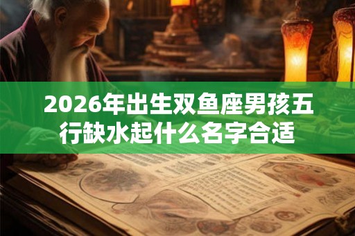 2026年出生双鱼座男孩五行缺水起什么名字合适