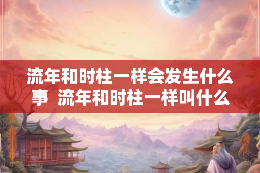 流年和时柱一样会发生什么事 流年和时柱一样叫什么 流年和时柱一样会发生什么事 流年和时柱一样叫什么