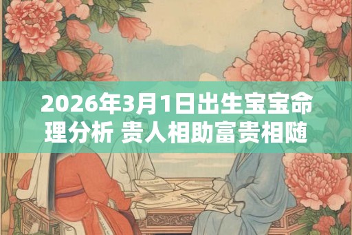 2026年3月1日出生宝宝命理分析 贵人相助富贵相随