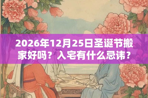 2026年12月25日圣诞节搬家好吗？入宅有什么忌讳？