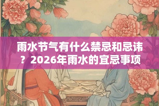 雨水节气有什么禁忌和忌讳?2026年雨水的宜忌事项 雨水节气有什么禁忌和忌讳?2026年雨水的宜忌事项