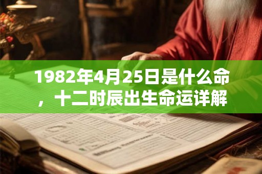 1982年4月25日是什么命，十二时辰出生命运详解