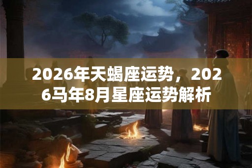 2026年天蝎座运势，2026马年8月星座运势解析