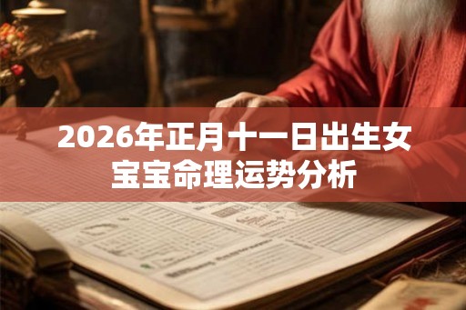 2026年正月十一日出生女宝宝命理运势分析