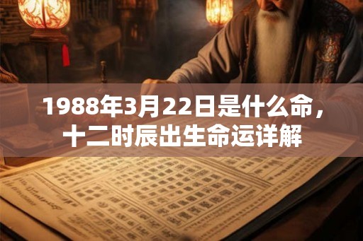 1988年3月22日是什么命，十二时辰出生命运详解