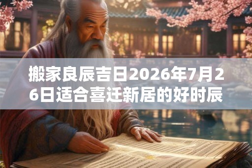 搬家良辰吉日2026年7月26日适合喜迁新居的好时辰