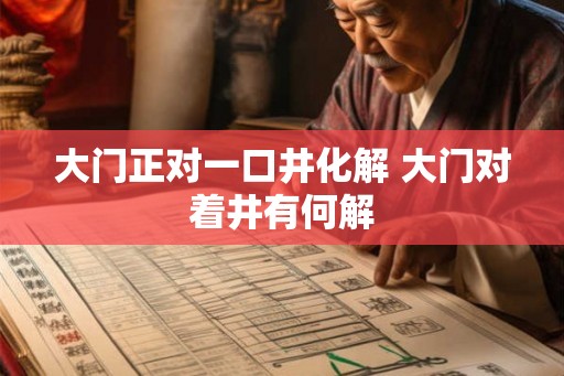 大门正对一口井化解 大门对着井有何解 大门正对一口井化解 大门对着井有何解
