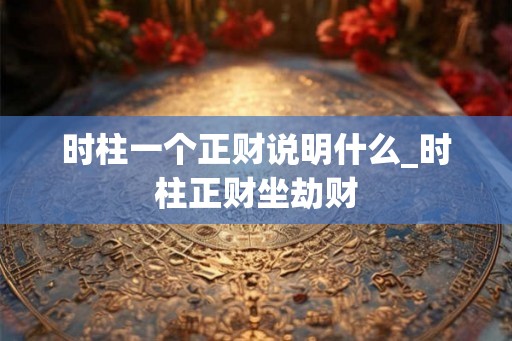 时柱一个正财说明什么_时柱正财坐劫财