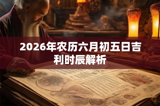 2026年农历六月初五日吉利时辰解析