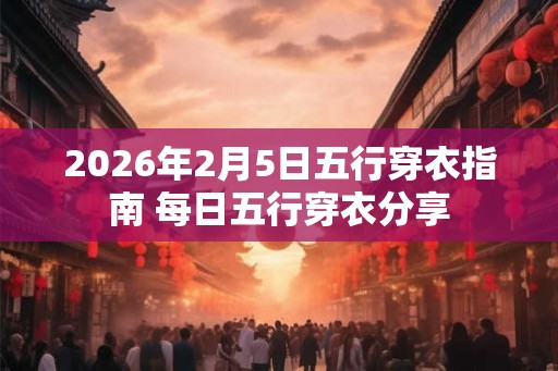 2026年2月5日五行穿衣指南 每日五行穿衣分享