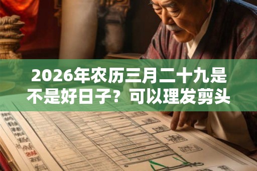 2026年农历三月二十九是不是好日子？可以理发剪头发吗？