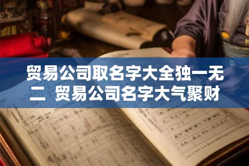 贸易公司取名字大全独一无二 贸易公司名字大气聚财 贸易公司取名字大全独一无二 贸易公司名字大气聚财