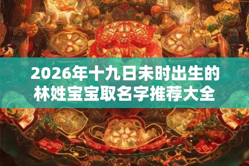 2026年十九日未时出生的林姓宝宝取名字推荐大全