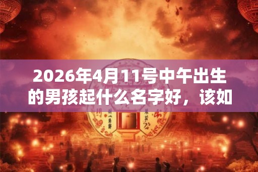 2026年4月11号中午出生的男孩起什么名字好，该如何取名？