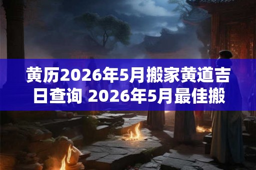 黄历2026年5月搬家黄道吉日查询 2026年5月最佳搬家黄道吉日
