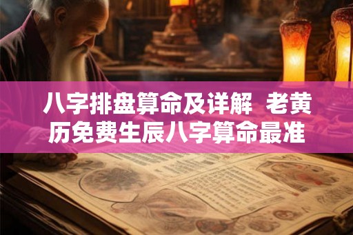 八字排盘算命及详解  老黄历免费生辰八字算命最准