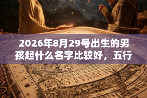 2026年8月29号出生的男孩起什么名字比较好，五行属什么