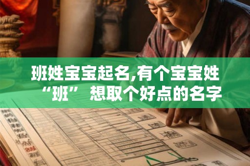 班姓宝宝起名,有个宝宝姓“班” 想取个好点的名字