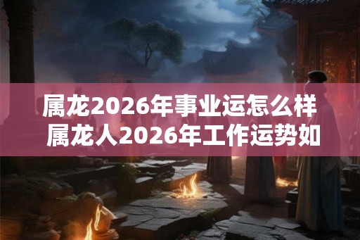 属龙2026年事业运怎么样 属龙人2026年工作运势如何