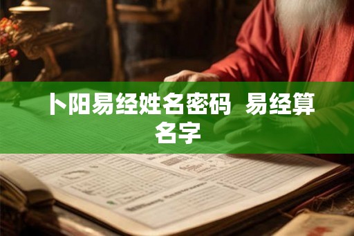 卜阳易经姓名密码  易经算名字