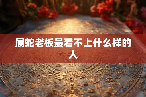 属蛇老板最看不上什么样的人