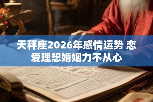 天秤座2026年感情运势 恋爱理想婚姻力不从心