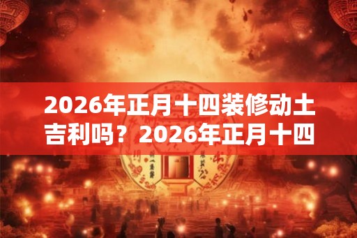 2026年正月十四装修动土吉利吗？2026年正月十四时辰吉凶？
