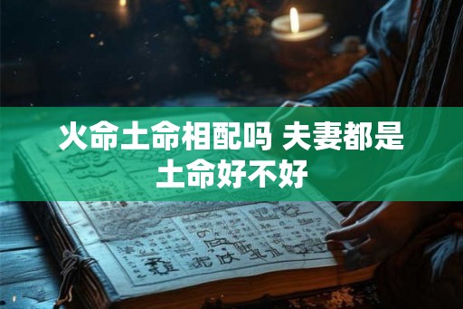 火命土命相配吗 夫妻都是土命好不好 火命土命相配吗 夫妻都是土命好不好