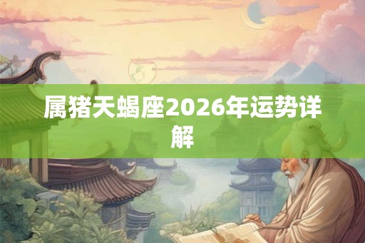 属猪天蝎座2026年运势详解 属猪天蝎座2026年运势详解