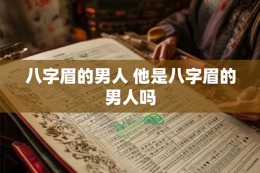 八字眉的男人 他是八字眉的男人吗