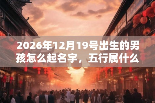 2026年12月19号出生的男孩怎么起名字，五行属什么