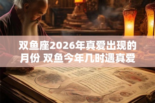 双鱼座2026年真爱出现的月份 双鱼今年几时遇真爱