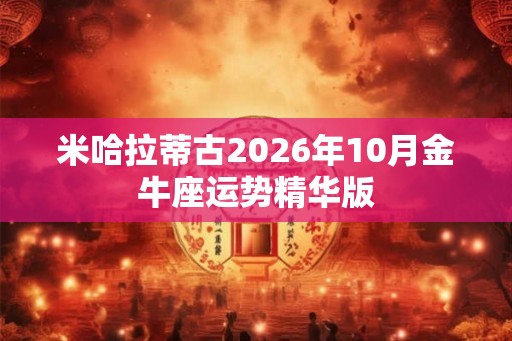 米哈拉蒂古2026年10月金牛座运势精华版