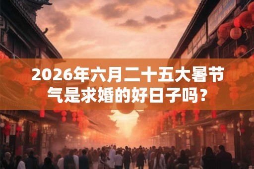 2026年六月二十五大暑节气是求婚的好日子吗? 2026年六月二十五大暑节气是求婚的好日子吗?