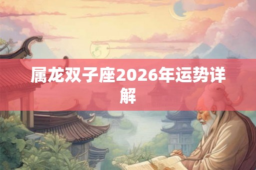 属龙双子座2026年运势详解 属龙双子座2026年运势详解