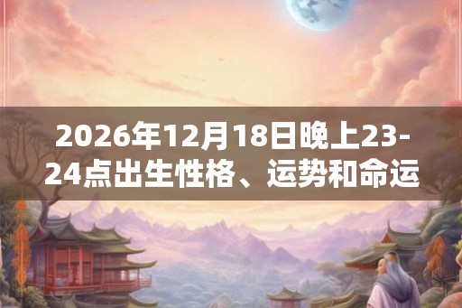 2026年12月18日晚上23-24点出生性格、运势和命运