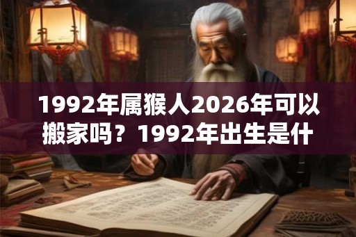 1992年属猴人2026年可以搬家吗？1992年出生是什么命？