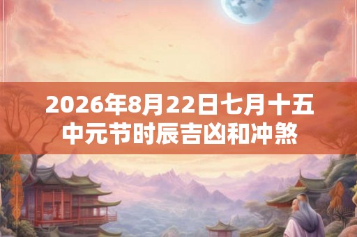 2026年8月22日七月十五中元节时辰吉凶和冲煞