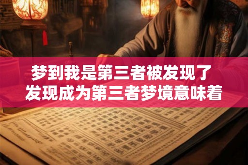 梦到我是第三者被发现了 发现成为第三者梦境意味着什么