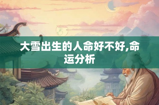 大雪出生的人命好不好,命运分析