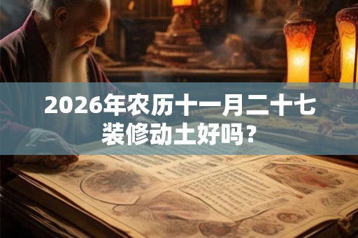 2026年农历十一月二十七装修动土好吗？