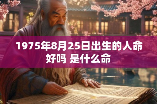 1975年8月25日出生的人命好吗 是什么命