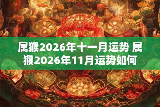属猴2026年十一月运势 属猴2026年11月运势如何