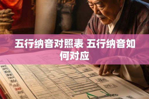 五行纳音对照表 五行纳音如何对应
